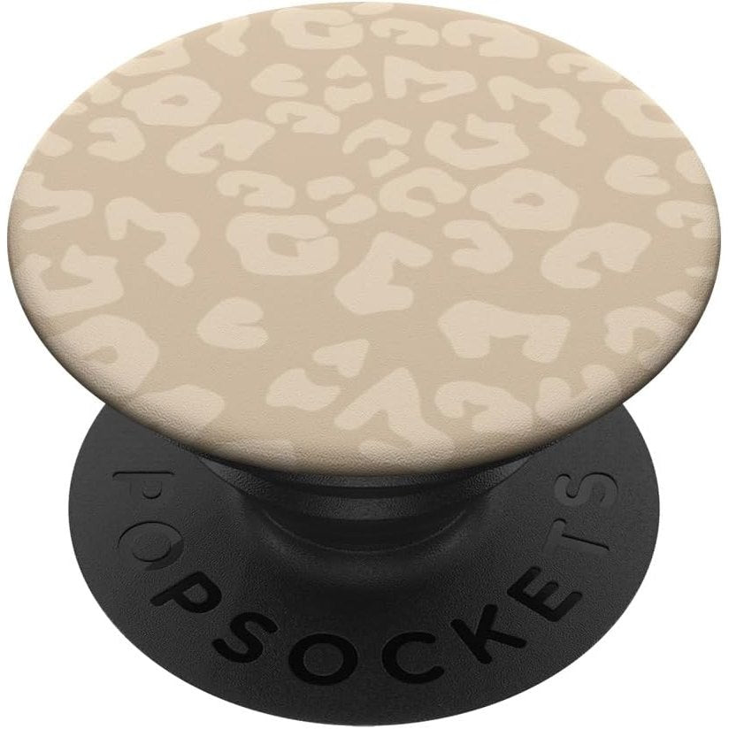 189883 - POPSOCKETS PopGrip me Print Leopardi Ngjyrë Bezhë Pastel dhe Gepard, Ngjitës i Lëvizshëm për Telefona