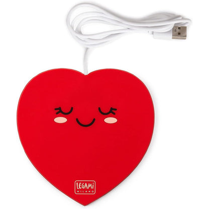 219575 - Legami - Ngrohës filxhanësh USB, 10 x 10 cm, motiv zemre