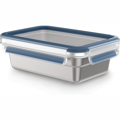 262369 - EMSA Enë për ruajtjen e ushqimit prej çeliku inox, e papërshkueshme nga rrjedhjet, kapacitet 0.8 litra, drejtkëndëshe, e përshtatshme për larje në enëlarëse dhe furrë, N1150400