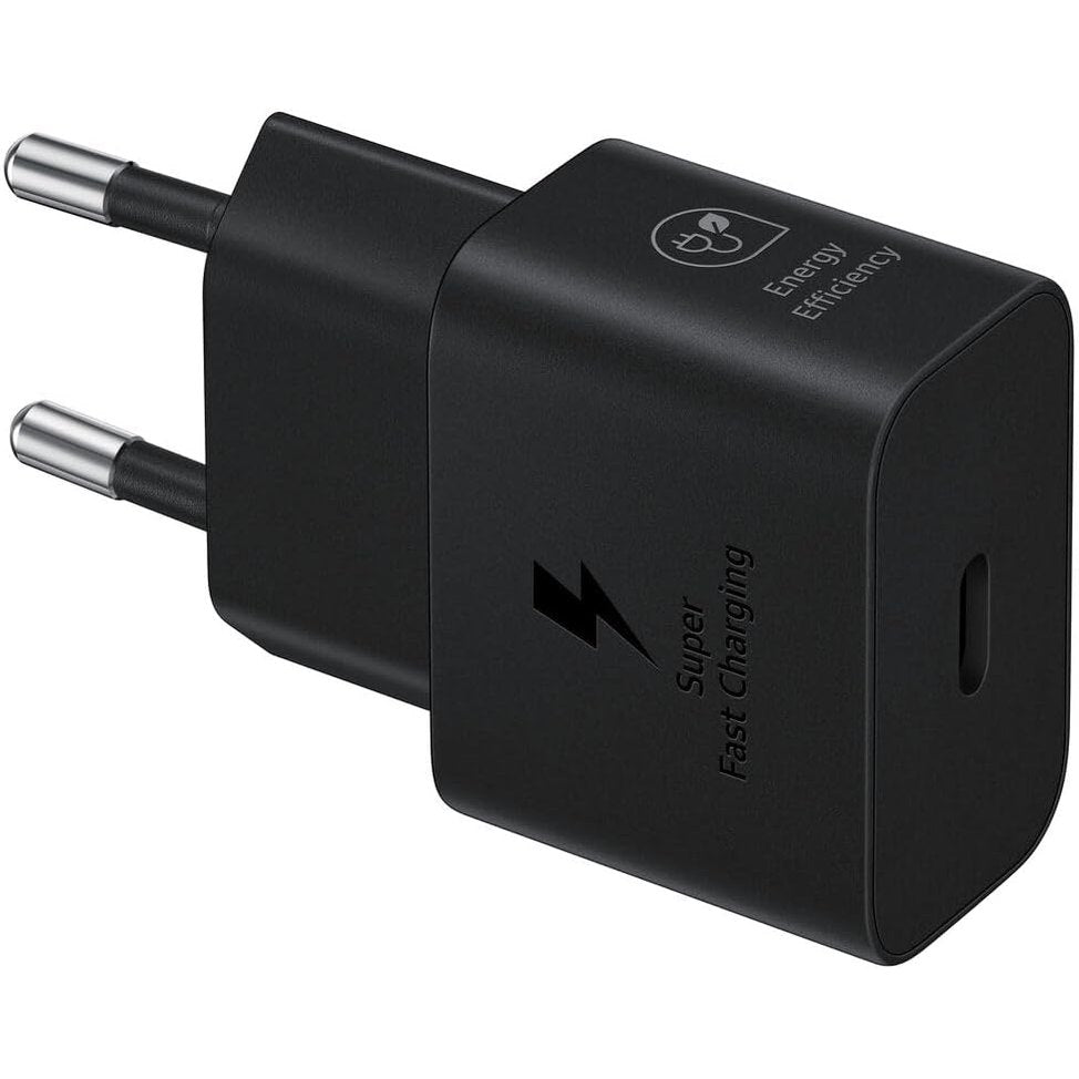 305487 - Samsung Adaptues i karikimit të shpejtë, karikues me efikasitet energjetik, USB-C, 25 vat, i zi, EP-T2510N
