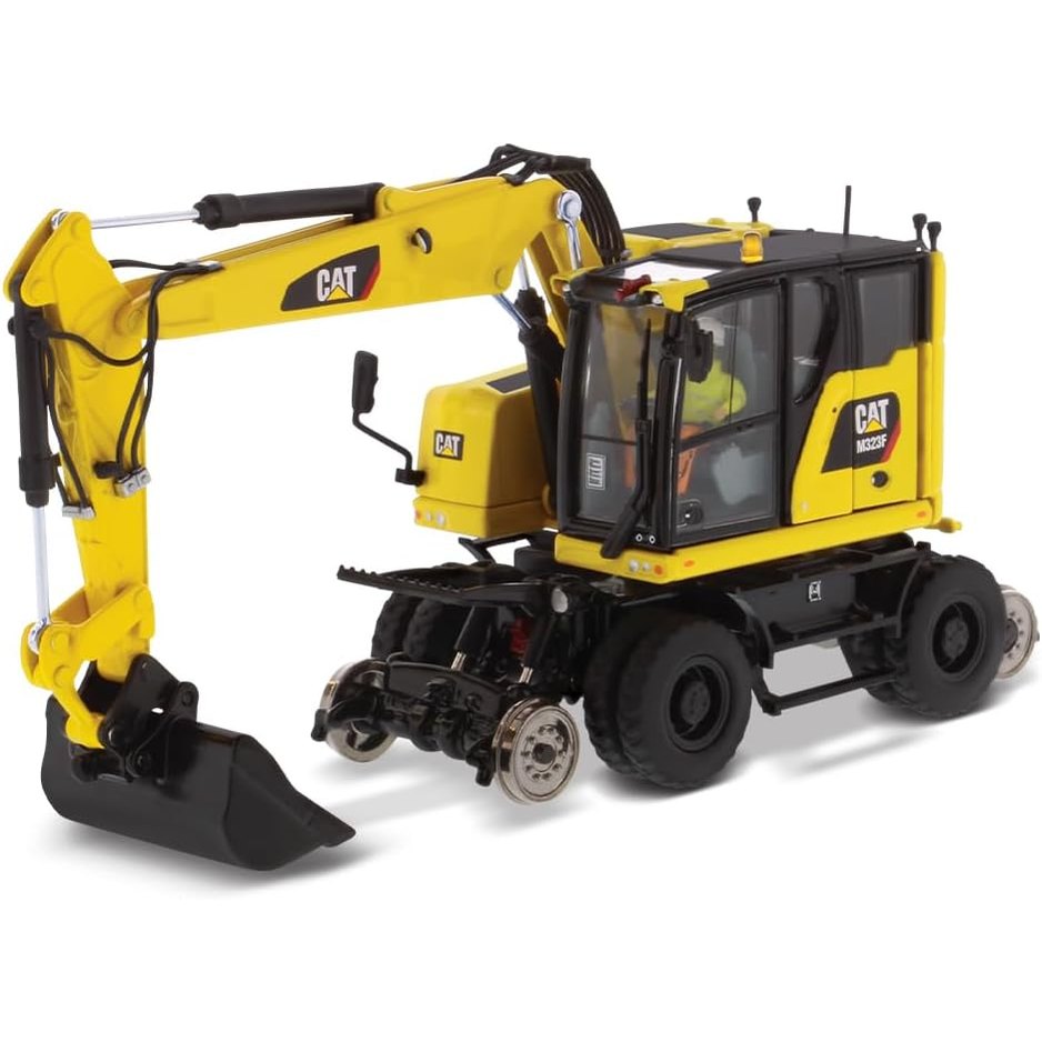 260070 - DIECAST MASTERS - Eskavator me Dy Rrugë Cat M323F – Safety Yellow, Seria Highline, 1:50, Mosha 14+, Mjet Ndërtimi për Koleksionistë