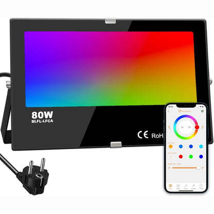 222074 - iLC Dritë LED 80W RGB, RGBW, 800W ekuivalente, 16 milionë ngjyra, kohëmatës, 2700K e bardhë e ngrohtë, IP66 rezistente ndaj ujit