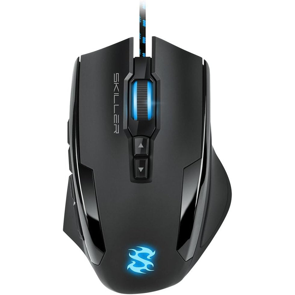268265 - SHARKOON Maus për Lojëra Skiller SGM1 me Taste Makro, 10800 DPI, Ndriçim RGB, 12 Butona, Sistem Rregullimi Peshe dhe Softuer, Ngjyrë e Zi