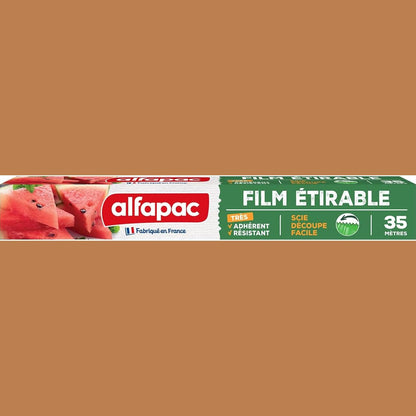 317292 - ALFAPAC Film elastik 35M, shumë ngjitës dhe rezistent, prodhuar në Francë