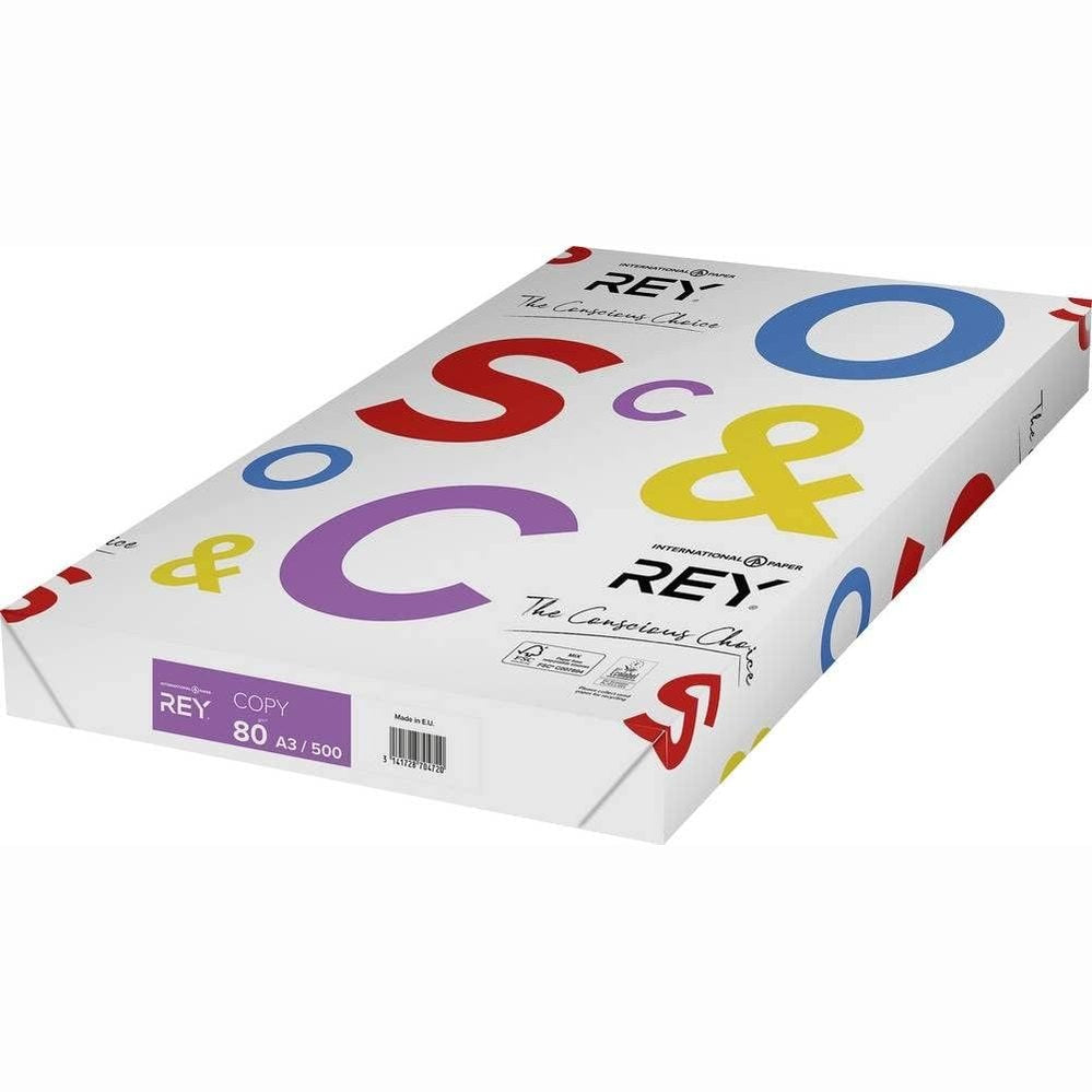 296201 - REY® COPY Letër reprografike, e bardhë, 80g, A3, PEFC™, pako me 500 fletë