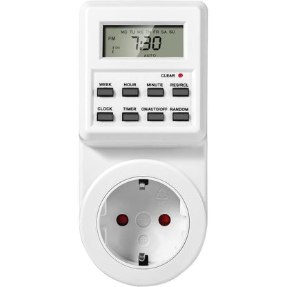 165013 - VINABO Prizë Dixhitale me Dy Kohëmatës të Programueshëm, Ekran LCD për Numërim Mbrapsht, Kontrollim të Kohëzgjatjes së Pajisjeve Elektrike