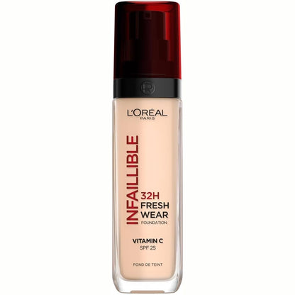 301057 - L'ORÉAL PARIS Fondatinë e lëngshme Infaillible 32H, mbulim afatgjatë, SPF25, formulë hidratuese, ngjyra: 20 Ngjyrë e fildishtë.