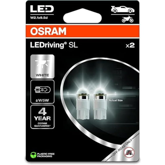 165297 - OSRAM LEDriving SL, W5W, Dritë LED e Bardhë 6000K, Dyfishtë (Set prej 2 Llambave), Retrofit LED, Vetëm për Përdorim jashtë Rrugës