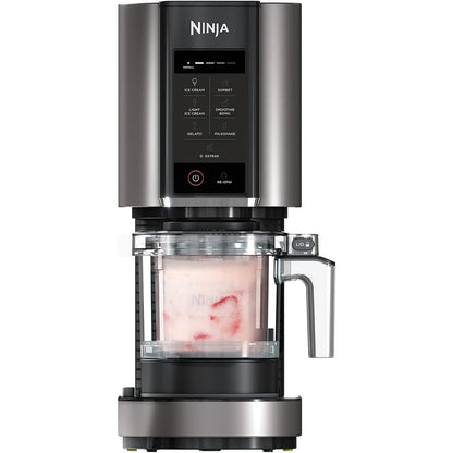 288098 - NINJA CREAMI MAKINË PËR AKULLORE DHE ËMBËLSIRA NC300EU ME 3 ENË, 7 PROGRAME, KAPACITET AKULLOREJE 1.4L, PËRGATIT AKULLORE, SORBE, TASA PËR SMOOTHIE, MILKSHAKE, E ZEZË/ARGJENDTË