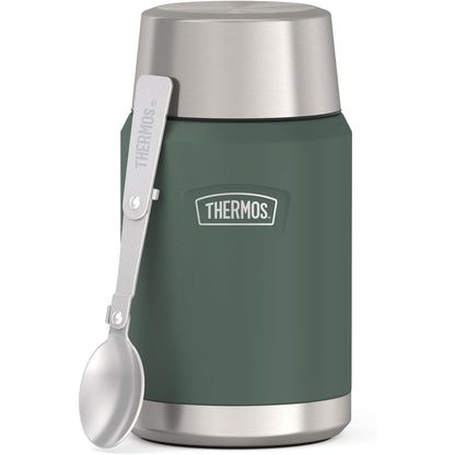 221671 - Icon Vazo Ushqimi Termos, Enë Ushqimi 710 ml, Çelik inox 18/8, Mure të dyfishta, Me lugë të palosshme, Bazë anti-rrëshqitëse, I papërshkueshëm nga uji