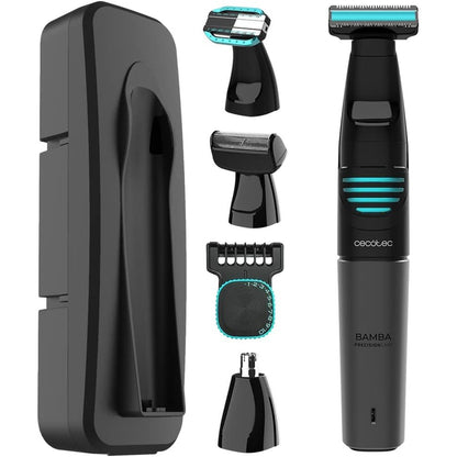 316524 - CECOTEC Makinë rroje shumëfunksionale Bamba PrecisionCare Extreme 5-në-1, Bateri litiumi, për trupin dhe fytyrën, rezistente ndaj ujit, pastrim i lehtë IPX5, jetëgjatësi baterie 60 minuta, përfshin kokë rroje të laminuar.