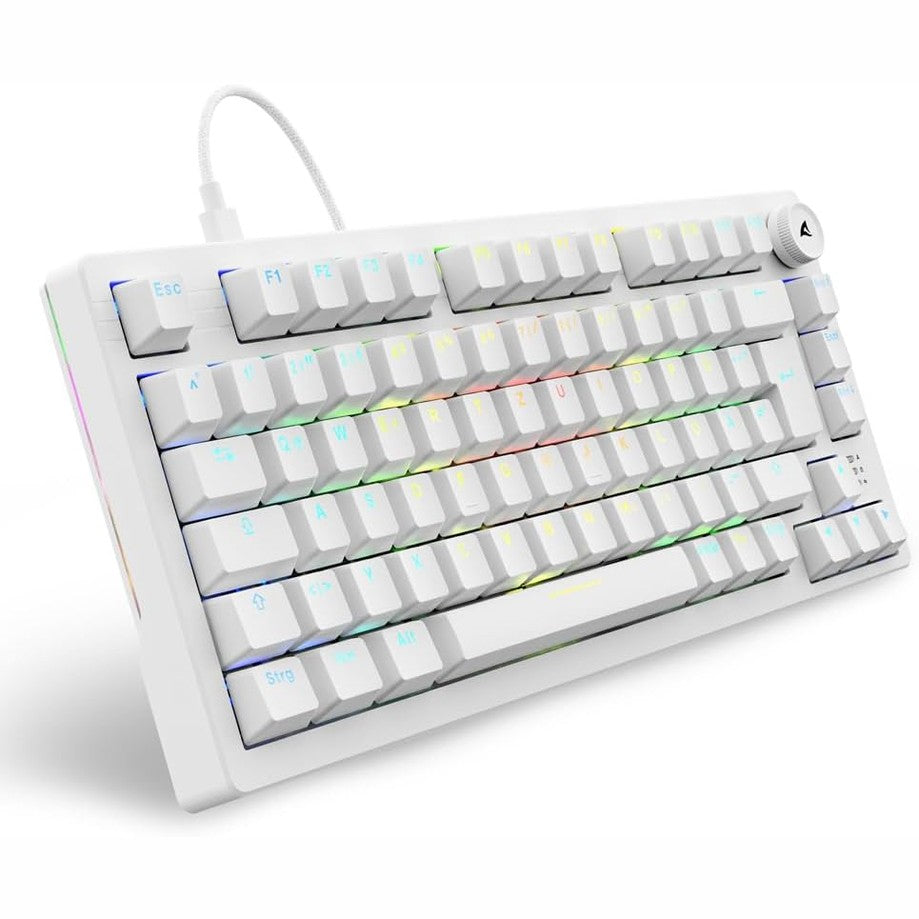 308852 - SHARKOON Skiller SGK25 RGB Tastierë Lojërash Paraqitje 75% Ndërrim i Hot Swap Çelësa të lubrifikuar Huano RED e bardhë
