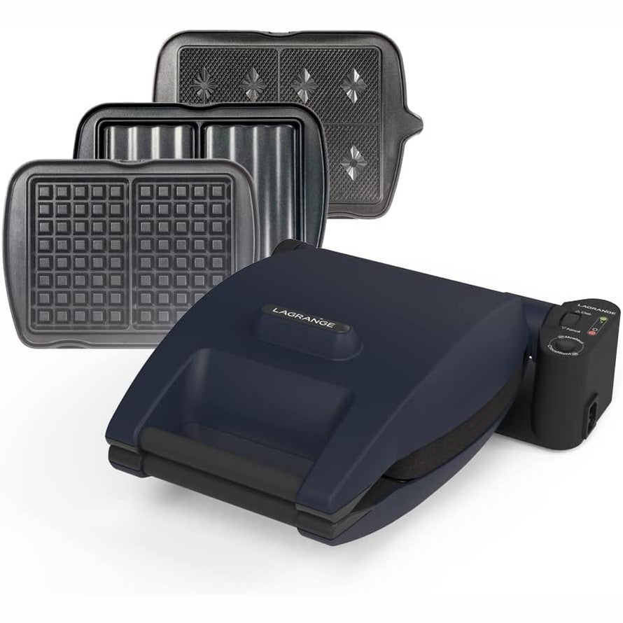 288153 - LAGRANGE Makinë për përgatitjen e vaflave Premium, 1200W, 3 sete pjatash (vafë, napolitane, sanduiç i thekur), Gatim i personalizuar, 019642