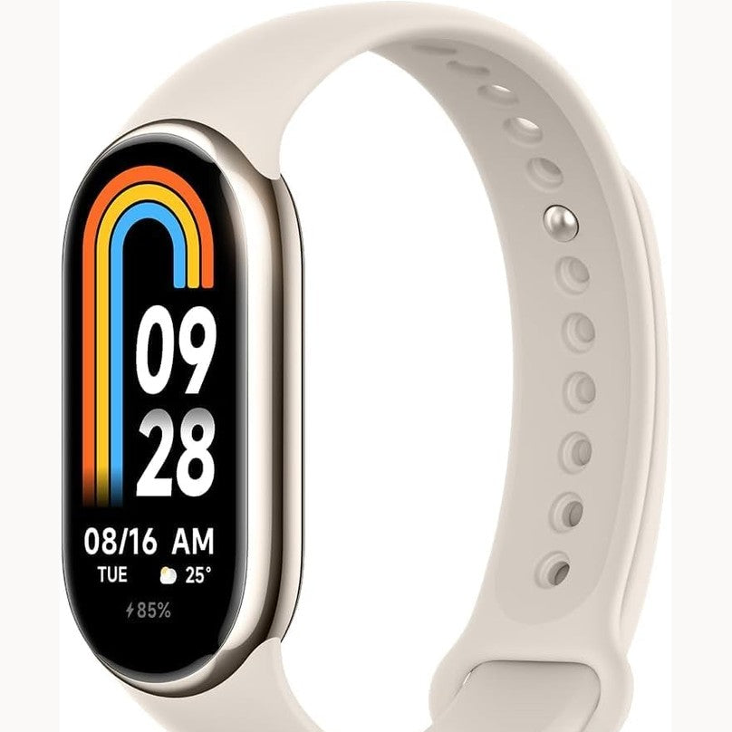 266285 - XIAOMI Mi Smart Band 8 - Byzylyk aktiviteti, ekran AMOLED, monitorim i rrahjeve të zemrës, 190 mAh, mbi 150 mënyra sportive, deri në 16 ditë jetëgjatësi baterie, ngjyrë ari