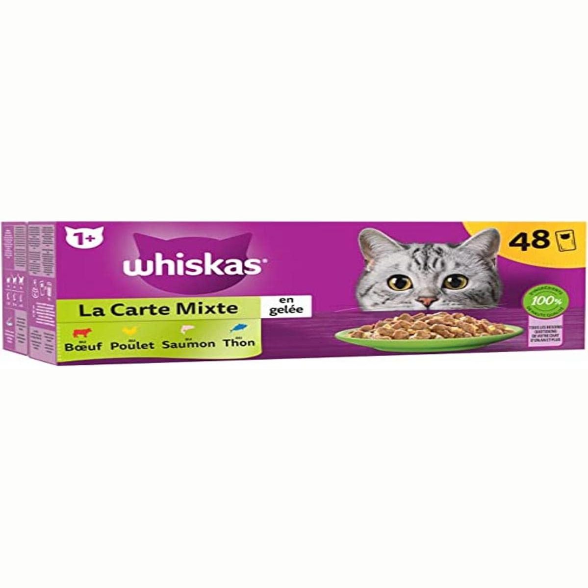 213722 - WHISKAS 48 Qese Freskie - Përzgjedhje e Përzier (4 lloje) - Ushqim për Mace të Rritura në Pelte