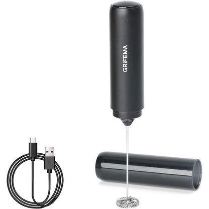 248194 - SHKUMËZUES QUMËSHTI GRIFEMA ME USB, i rikarikueshëm, elektrik, 13000 RPM, ergonomik, i lehtë për t’u pastruar, mini shkumëzues për kapuçino, kafe, Matcha
