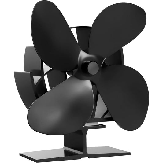 163684 - VENTILATOR OXHAKU me 4 Tehe për Sobë Druri, Operim i Qetë, Ngjyra e Zezë dhe e Kuqe