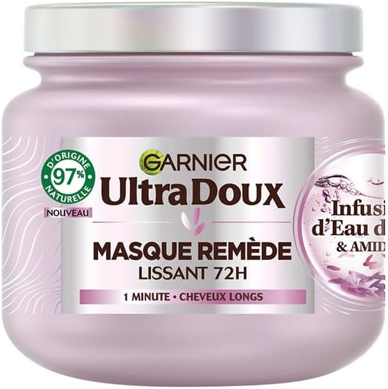 302569 - GARNIER Maska Zbutëse Ultra Doux | 340 ml | Flokë të Padisiplinuar me Ujë Orizi