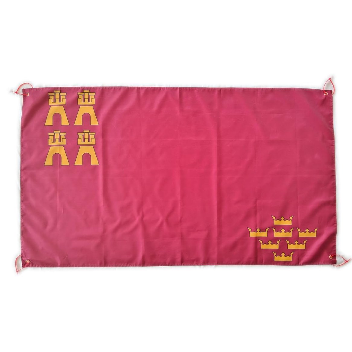 289382 - PANDIUI23 Flamuri i Murcias, 150 x 90 cm, me 4 vrima dhe 4 lidhëse kabllosh