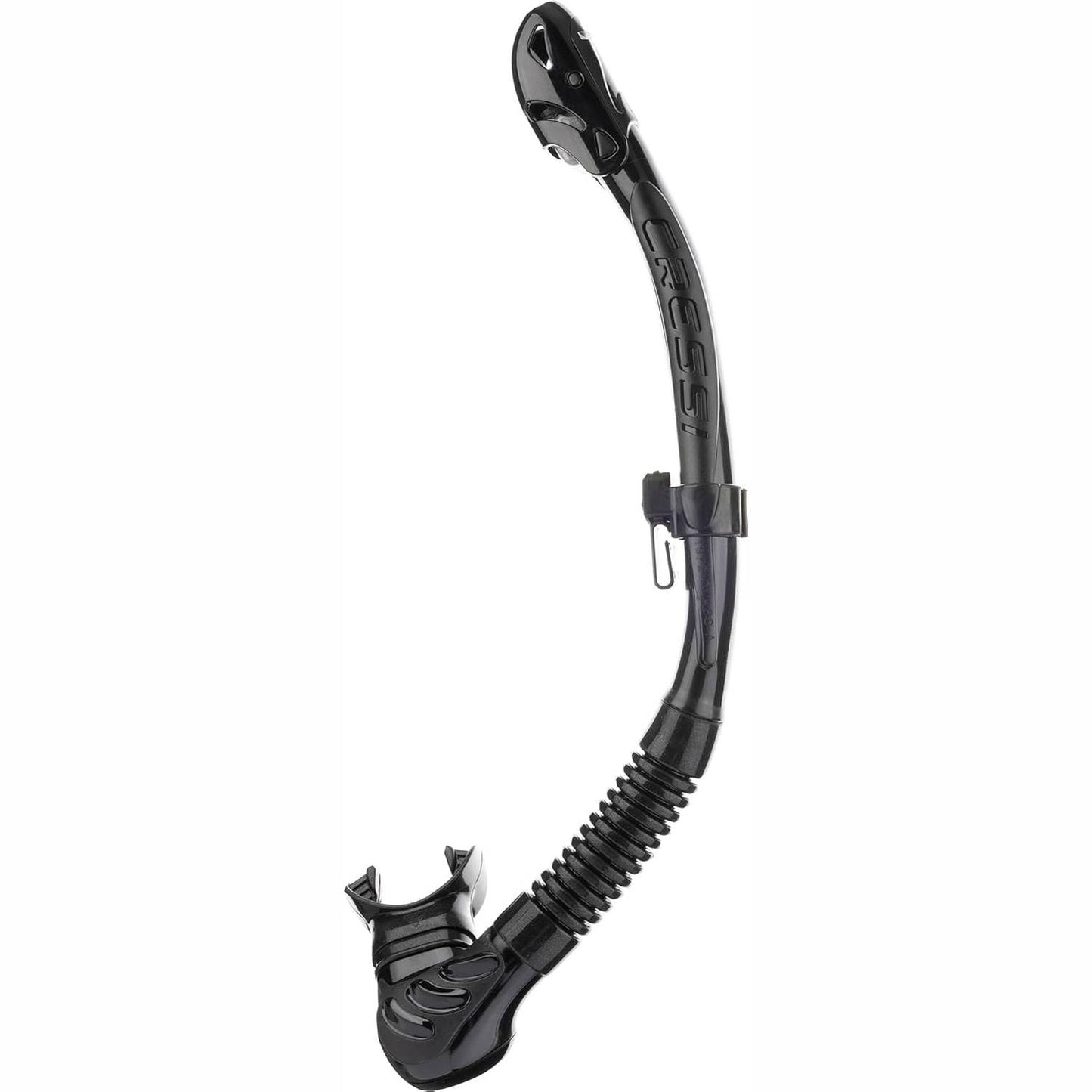 293335 - CRESSI Snorkel Alpha Ultra Dry, Snorkel i thatë për zhytje dhe snorkeling, E zezë/E zezë, Një madhësi Unisex
