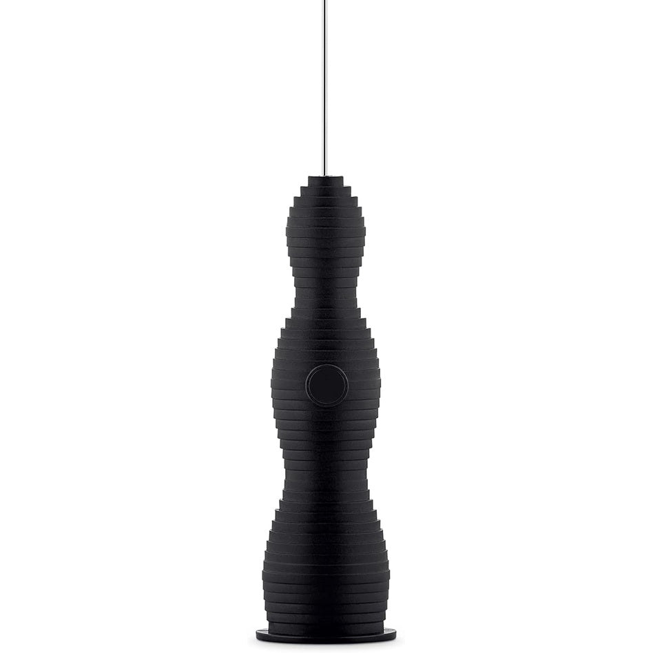 250573 - ALESSI Pulcina MDL11 B - Rrahëse qumështi me dizajn elegant, rrëshirë termoplastike, rrahëse çeliku, bateri e rikarikueshme, e zezë