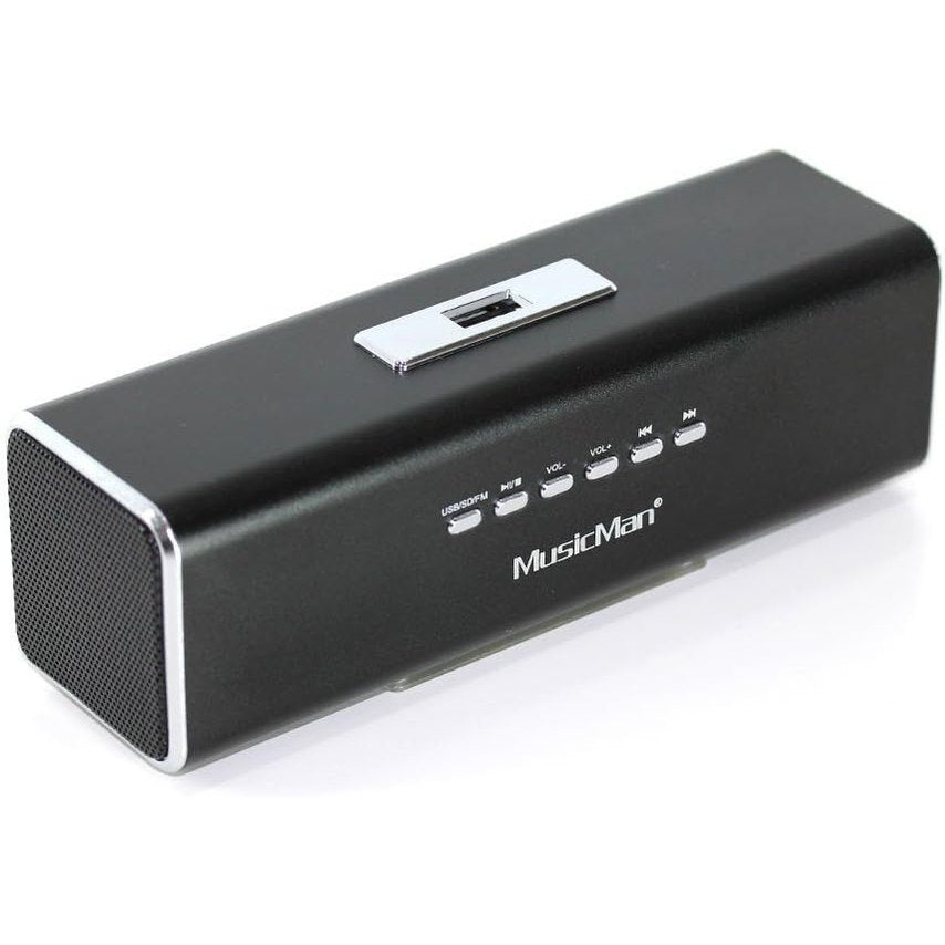 266649 - MUSICMAN Altoparlant Portativ MA Soundstation - Zë Stereo - Radio FM, MP3 Player, USB, AUX/Line-In, Vend për Kartë MicroSD - 6 Orë Kohëzgjatje Luajtjeje - Ideal për Udhëtim (i Zi)