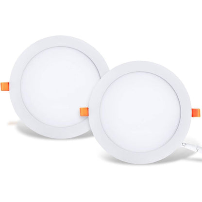222317 - LVWIT Drita LED Ultra të Holla të Inkasuara 25W, zëvendësojnë dritën halogjene 200W, dritë tavani e rrumbullakët me ndriçues, e bardhë neutrale 4000K, 2250 lm, AC 230V, pako me 2