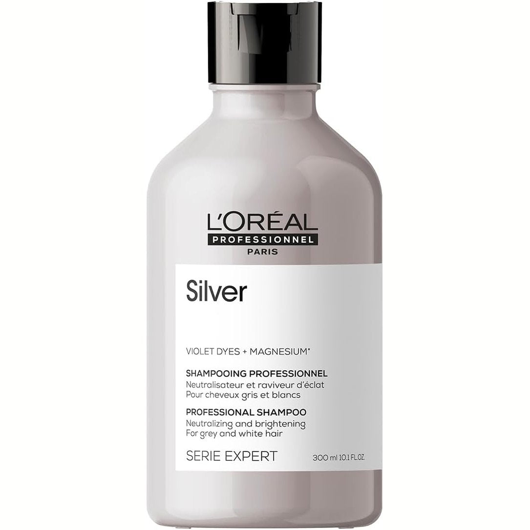 321517 - L'OREAL PROFESSIONNEL Shampo kundër zverdhjes së argjendtë 300 ml - për Burra dhe Gra, me pigmente vjollce për flokë gri dhe të bardhë