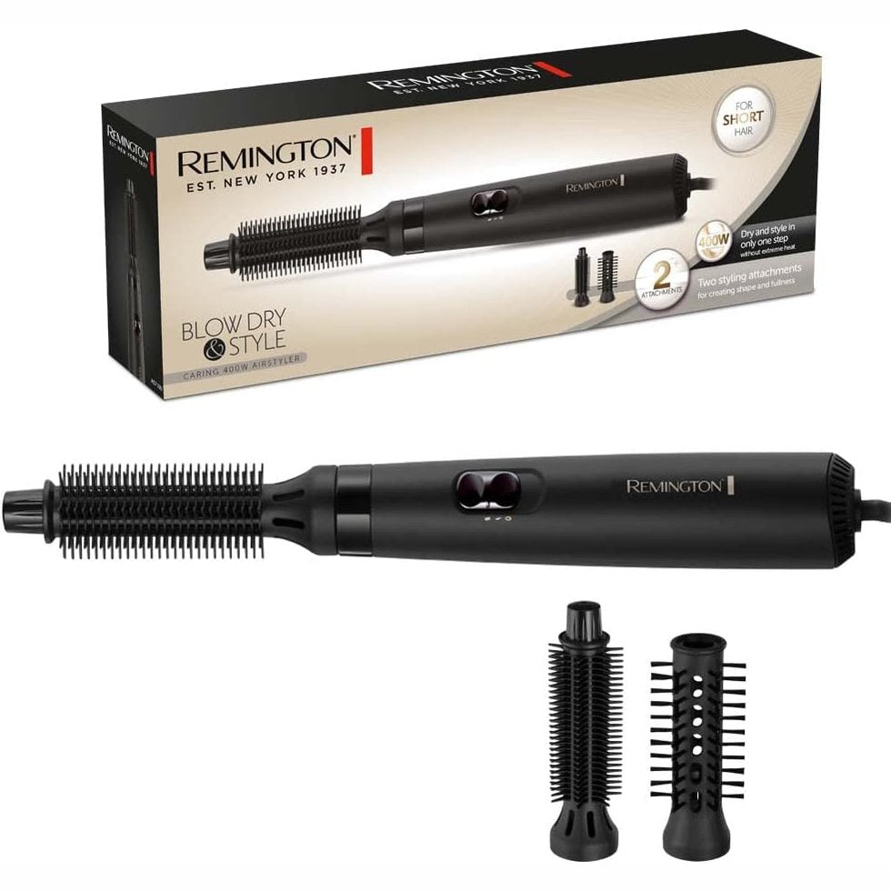 275403 - REMINGTON Furçë me ajër të nxehtë Airstyler AS7100, 2 aksesorë (19 mm dhe 25 mm), 2 cilësime ngrohjeje dhe ventilatori, e zezë