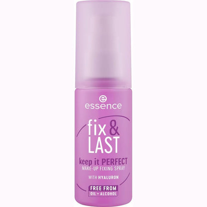 301500 - ESSENCE - Fix & LAST Make-Up Fixing Spray - Transparent - 50 ml - Vegan, Pa vaj, Pa parfum, Pa alkool