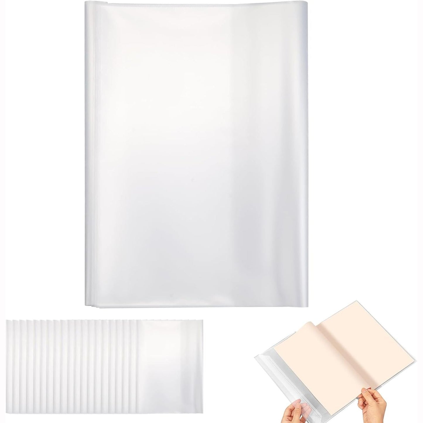 294655 - 20 Mbrojtëse Fletoresh A4 - Mbulesa Transparente Fletoresh - PP i Riciklueshëm, i Trashur, i Ripërdorshëm, i Rezistueshëm nga Uji