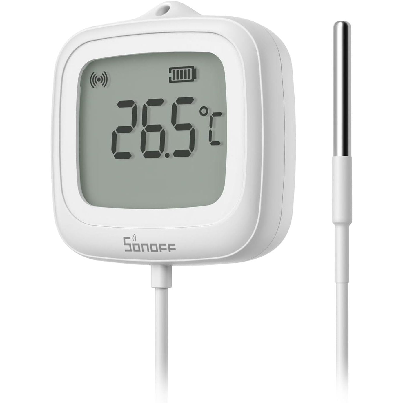 288902 - SONOFF SNZB-02LD Sensor Temperature Zigbee i papërshkueshëm nga uji me sondë çeliku inox 1.5m, ekran LCD, diapazon -40~115°C, monitorim me aplikacion, montim magnetik, funksionon me qendrën Zigbee