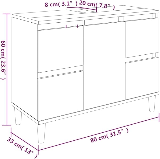 265508 - vidaXL Bufe Moderne 80×33×60 cm – Brown Oak