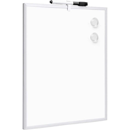 274124 - Amazon Basics Tabelë magnetike e fshirë në mënyrë të thatë me kornizë alumini, për montim në mur vetëngjitës, për shtëpi, zyrë, shkollë, 28cm x 36cm