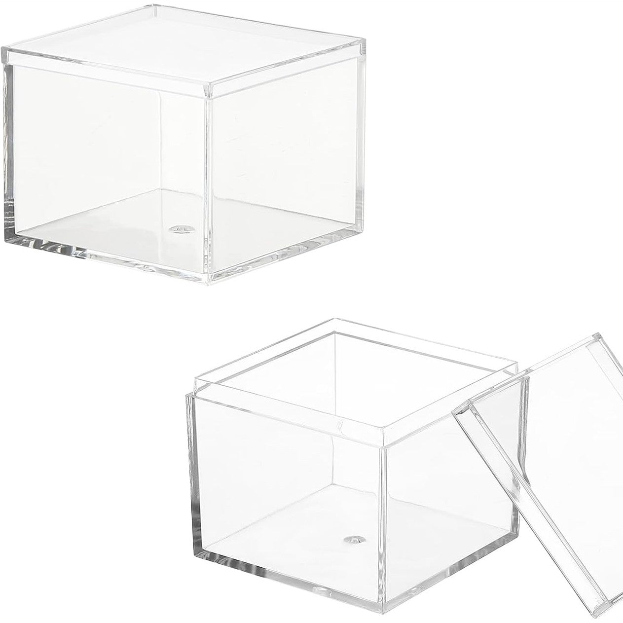 229239 - YELARXI - Kuti akrilike me kapak, 5.5 x 5.5 x 4.5 cm, 2 copë, Transparente