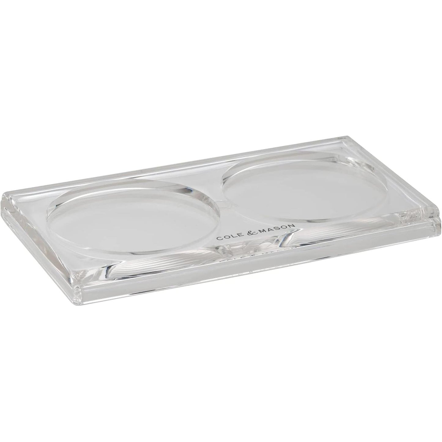 257848 - Mbajtëse transparente për mullirin e kripës dhe piperit Cole & Mason Ramsgate, tabaka e kripës dhe piperit/mbajtëse shishesh për vaj dhe uthull, akrilik, (L) 13 mm x (Gj) 95 mm x (Th) 157 mm, mullinjtë nuk përfshihen