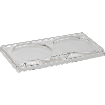 257848 - Mbajtëse transparente për mullirin e kripës dhe piperit Cole & Mason Ramsgate, tabaka e kripës dhe piperit/mbajtëse shishesh për vaj dhe uthull, akrilik, (L) 13 mm x (Gj) 95 mm x (Th) 157 mm, mullinjtë nuk përfshihen