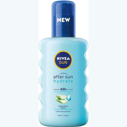 321980 - NIVEA SUN Sprej pas diellit Hidratues dhe Qetësues - 200 ml, Me Aloe vera dhe acid hialuronik