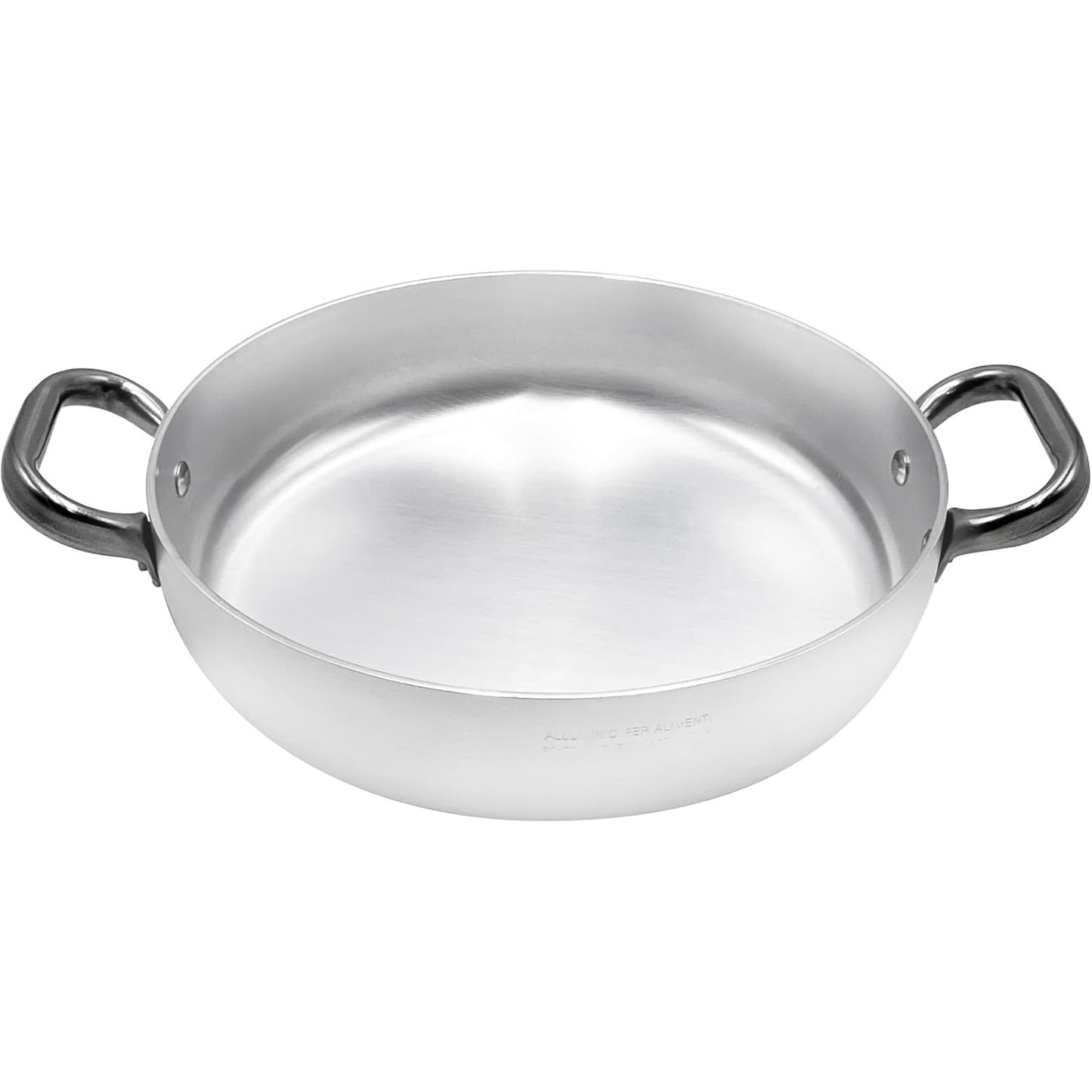 187165 - PENTOLE AGNELLI Tenxhere Profesionale Prej Alumini 3mm, me Dy Doreza Çeliku Inox, Argjendi, 40cm