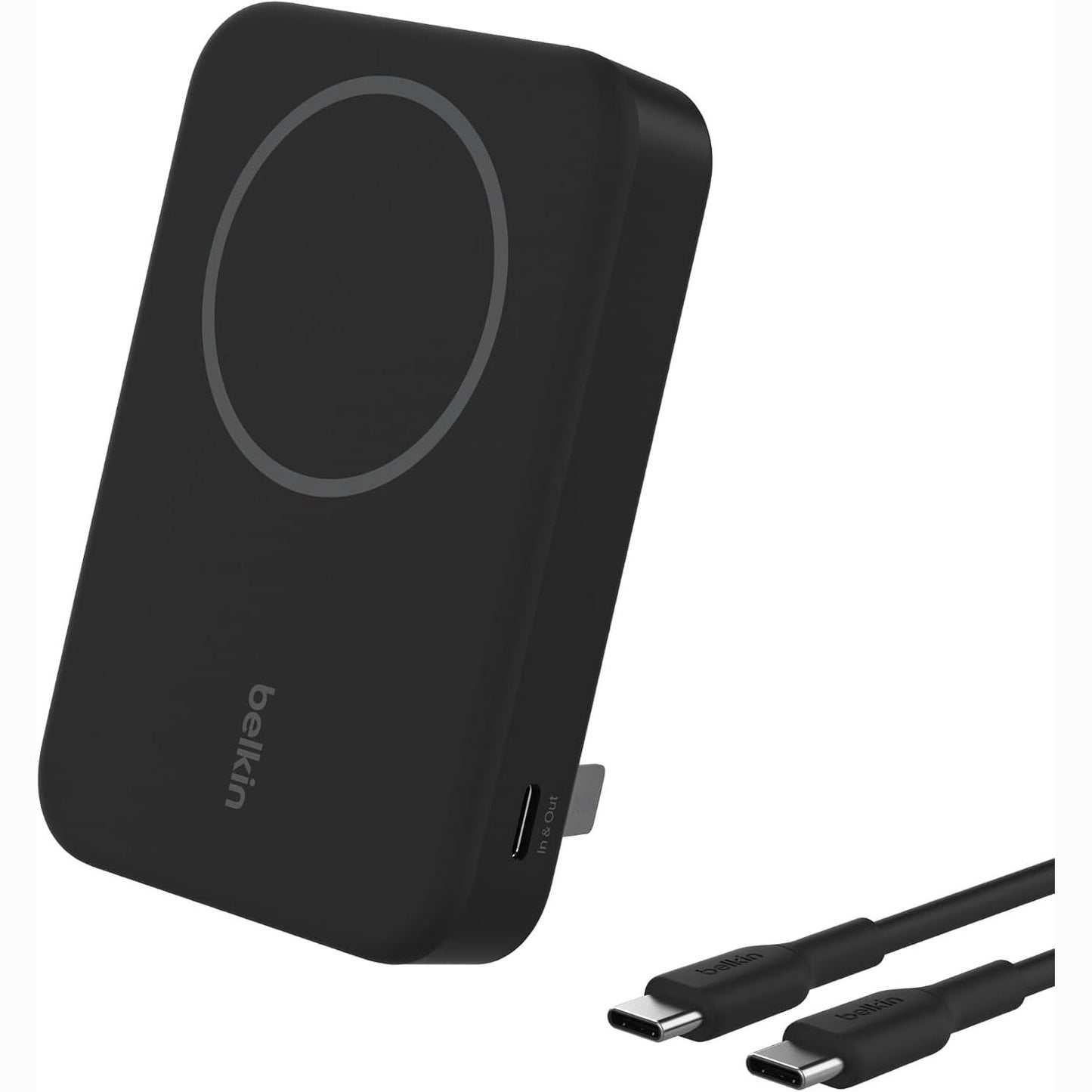 276146 - BELKIN BOOSTCHARGE PRO - Karikues pa tel 10,000 mAh me Qi2, kompatibël me MagSafe, mbështetëse e integruar, për iPhone 16, 16 Plus, 16 Pro, 16 Pro Max, iPhone 15, i zi