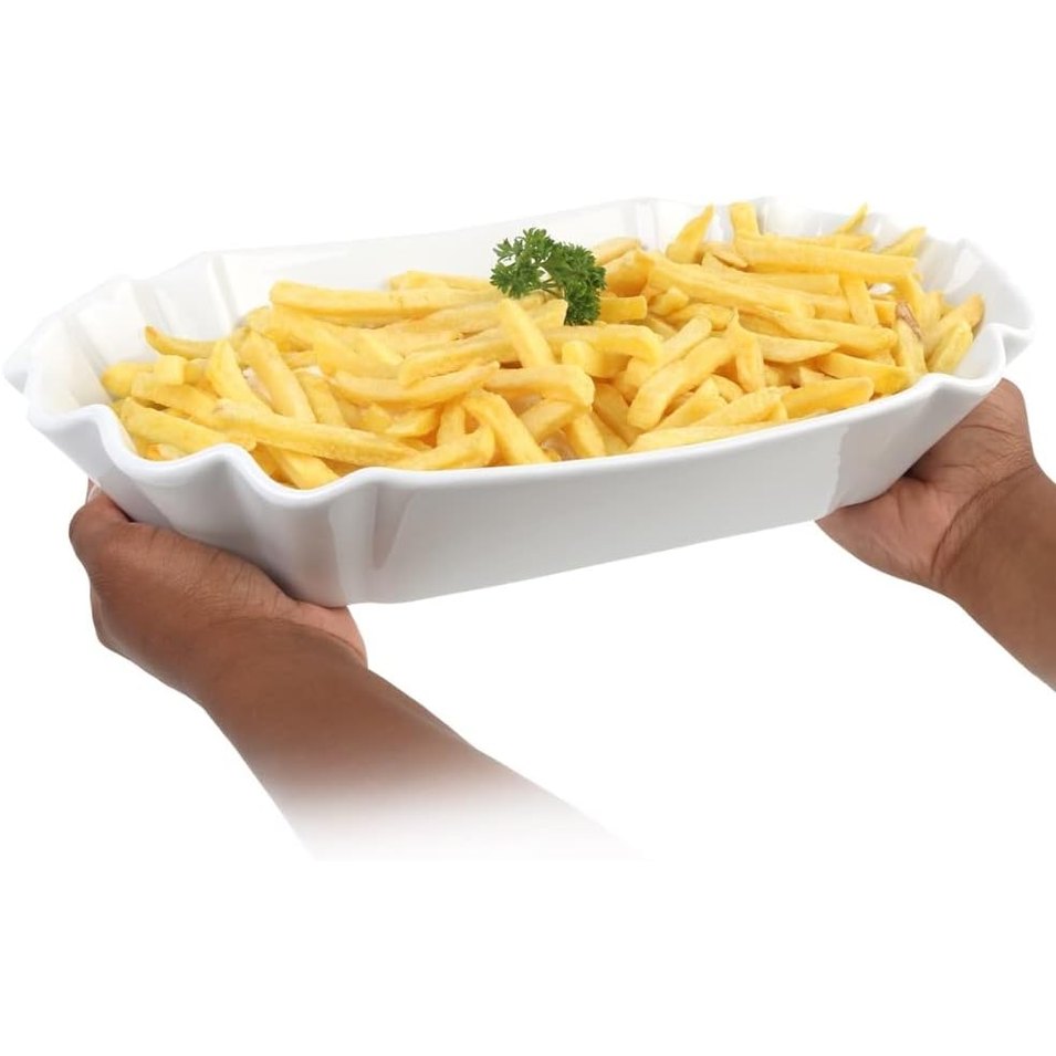 183904 - HOLST PORCELAIN Tas për Patate të Skuqura SL 120, Madhësi 36 cm, e Bardhë, Snack Line, Materiali Porcelain, Dimensionet 35.5 x 23 x 7 cm