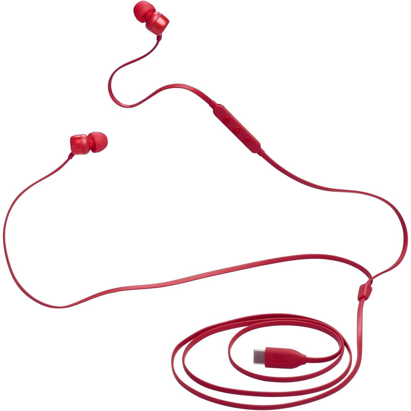 268712 - JBL - Tune 310 C, Kufje me tel në vesh me JBL Pure Bass Sound, mikrofon dhe portë USB-C – të kuqe