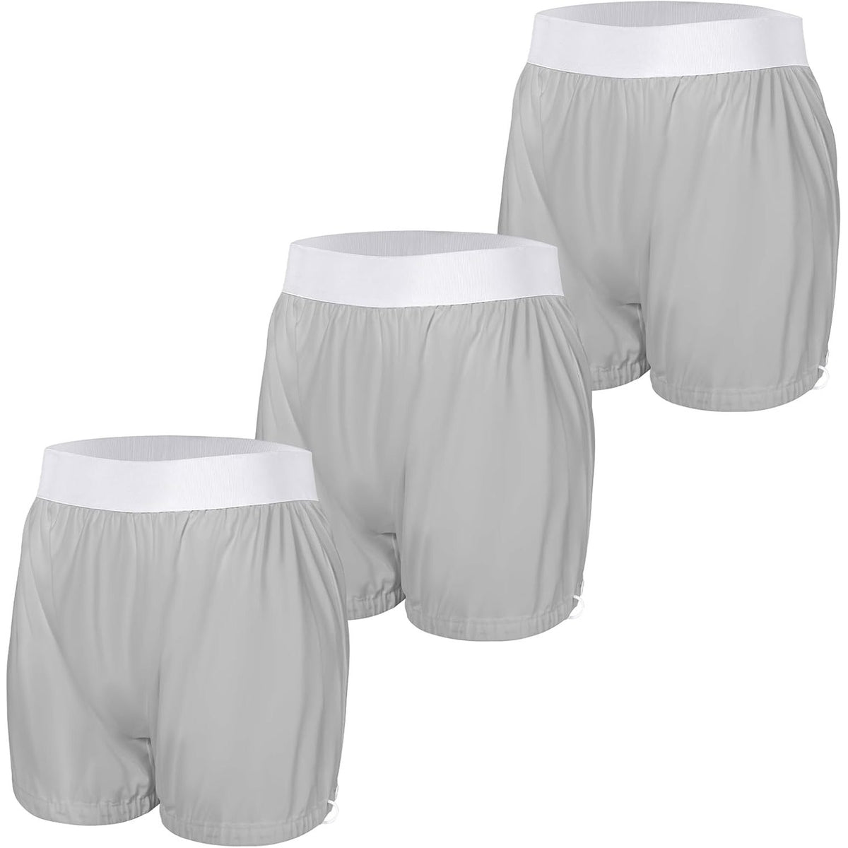 302910 - CARER Pantallona mbrojtëse kundër inkontinencës me 3 copë, të papërshkueshme nga uji, për të rritur, stil Boxer, të papërshkueshme nga rrjedhjet, të lahet, me hapje të rregullueshme për këmbët, plastike unisex, gri, XL