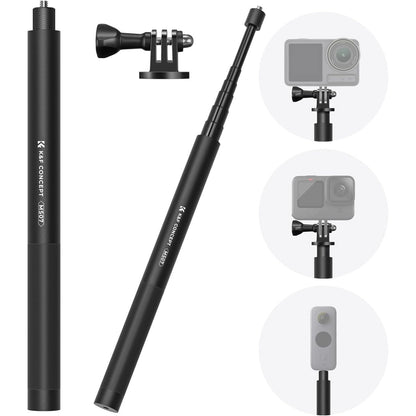 320267 - K&F CONCEPT Shkop selfie monopod 153cm, shufër zgjatuese alumini me lidhës 1/4", i pajtueshëm me DJI Osmo, Go Pro Hero