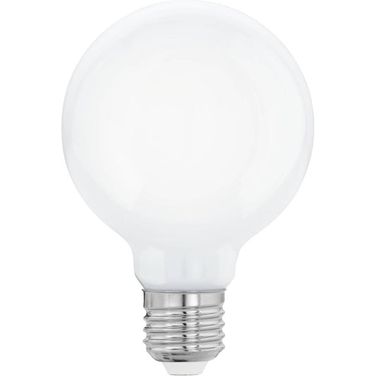 252450 - EGLO Llambë LED E27, llambë Globe Milky, 9 vat (ekuivalente me 75 vat), 1055 lumen, burim drite e bardhë e ngrohtë, 2700 K, llambë G80, Ø 8 cm