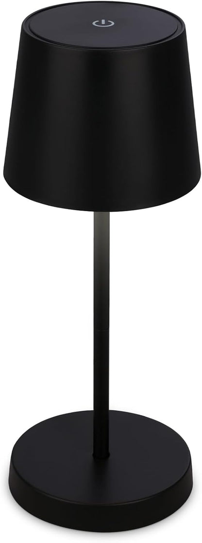 256228 - BRILONER Llambë Tavoline LED Pa Tel, Llambë Komodine me Prekje, USB-C, Dritë e Bardhë e Ngrohtë, 26x10.5 cm, E Zezë