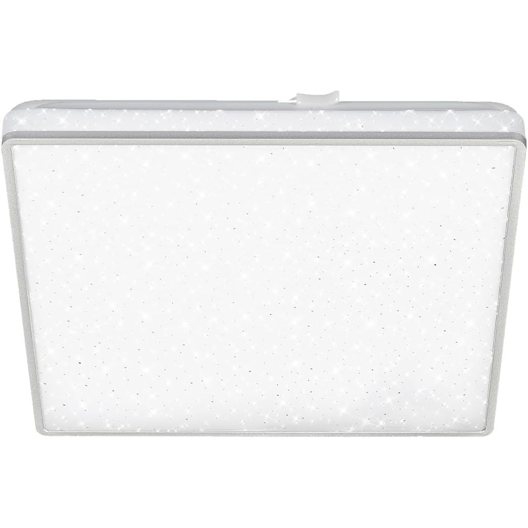 222737 - BRILONER Llambë Tavani LED me Qiell me Yje, 27 x 27 cm, Dritë e Bardhë Neutrale, Krom Mat, 3748-414