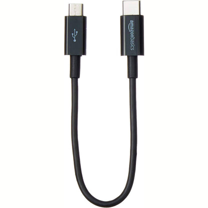 274591 - AMAZON BASICS Kabllo USB-C në Micro B 2.0, 15.2 cm, për kompjuter, e zezë