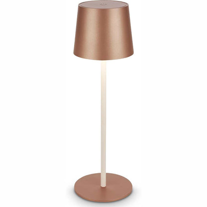 185254 - BRILONER - Llambë LED e rikarikueshme pa tel me prekje, IP44, e zbehtë, për tavoline dhe natë, 11x34.5cm, ngjyra kafe