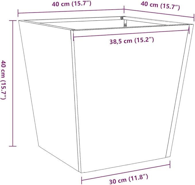 265522 - VIDAXL Vazo Kopshti 2 copë 40x40x40 cm Çelik Rezistent ndaj Motit